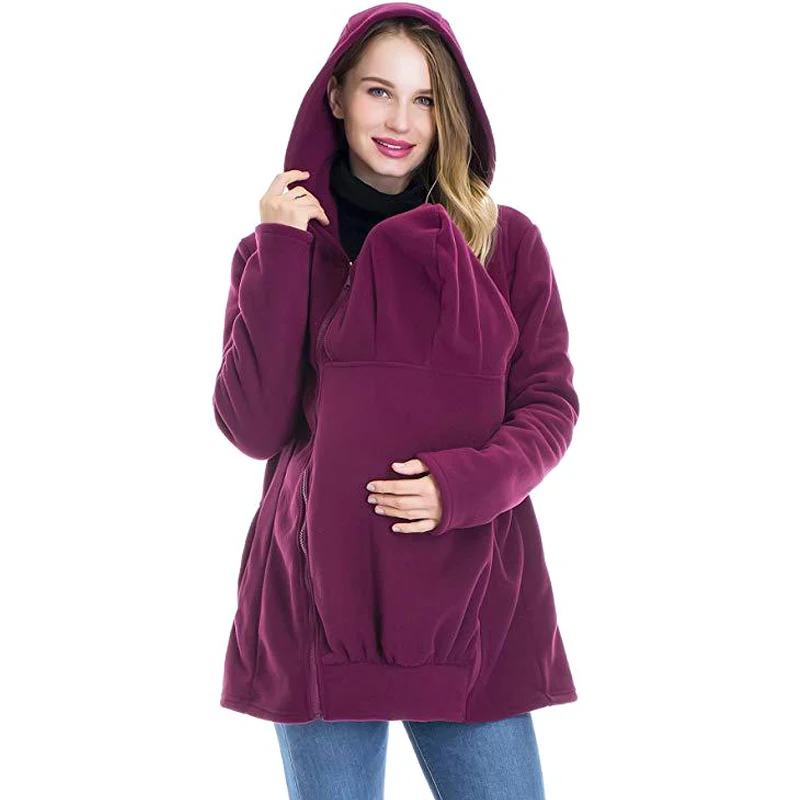  maternity hoodie winter womens clothing 2019 Baby Carrier Jacket Kangaroo Warm Maternity Hoodies Zi