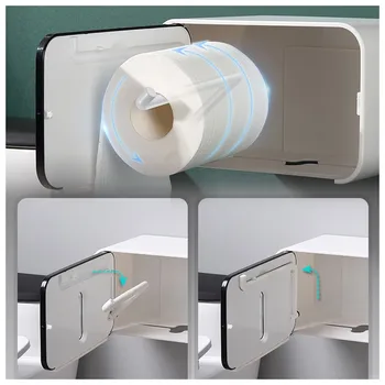 

Tissue Box Free Punching Wall-mounted Waterproof Visible Multifunctional Simple Rack Kitchen living room Napkin frame ecoco c5*