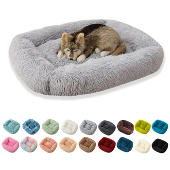 

Square Dog Bed Long Plush Solid Color Pet Beds For Little Medium Large Pets Super Soft Winter Warm Sleeping Mats For Dogs Cats
