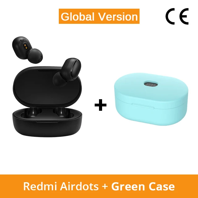 Xiao mi Red mi AirDots mi True Беспроводные Bluetooth 5,0 наушники-вкладыши стерео бас наушники с mi c Handsfree наушники AI управление - Цвет: GV N Green Case