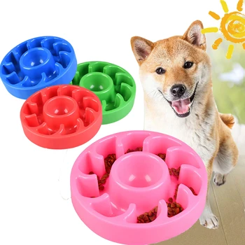 

Pet Food Dish Slow Down Eating Feeder Bloat Stop Feeding Bowl for Dog Cat Anti Choking Prevent Obesity Storage Food Water Plate
