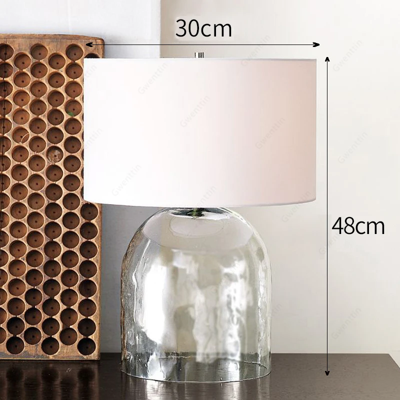 Clear Glass Table Lamps Simple Home Decor for Bedroom Living Room Modern Led Lighting Fixtures Luminaire Standing Desk Lights