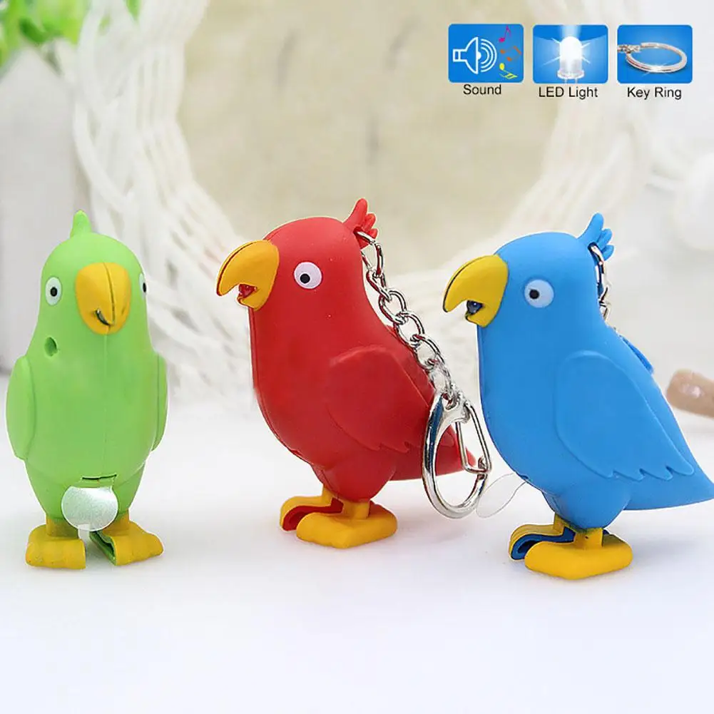 

LED Light Sound Cartoon Bird Car Keychain Key Ring Holder Bag Ornament Pendant