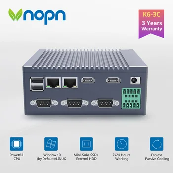 

K6-3C Fanless N2940 Quad core Industrial IoT Computer 1*GPIO 3*RS232 COM 2*RJ45 LAN 2*HDMI 6*USB WIFI 4K Mini PC Windows Linux