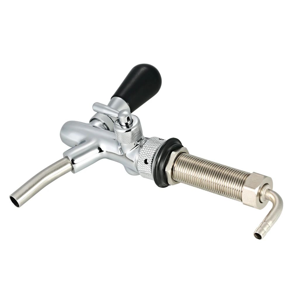 

Adjustable Flow Control Chrome Draft Beer Faucet Tap G5/8 Shank Long Stem Home Brew Beer Keg Faucet--Silver