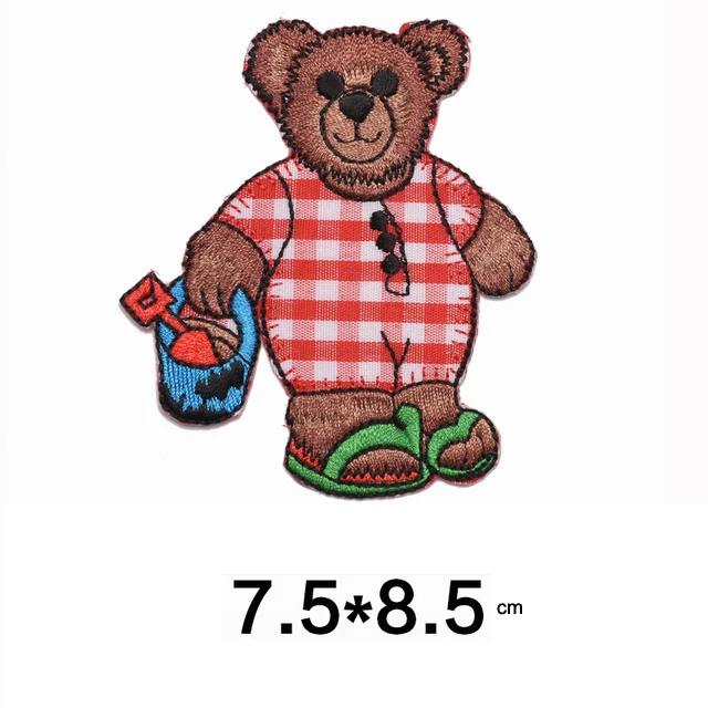 Bear pattern embroidery patches appliques clothes stickers kids clothes