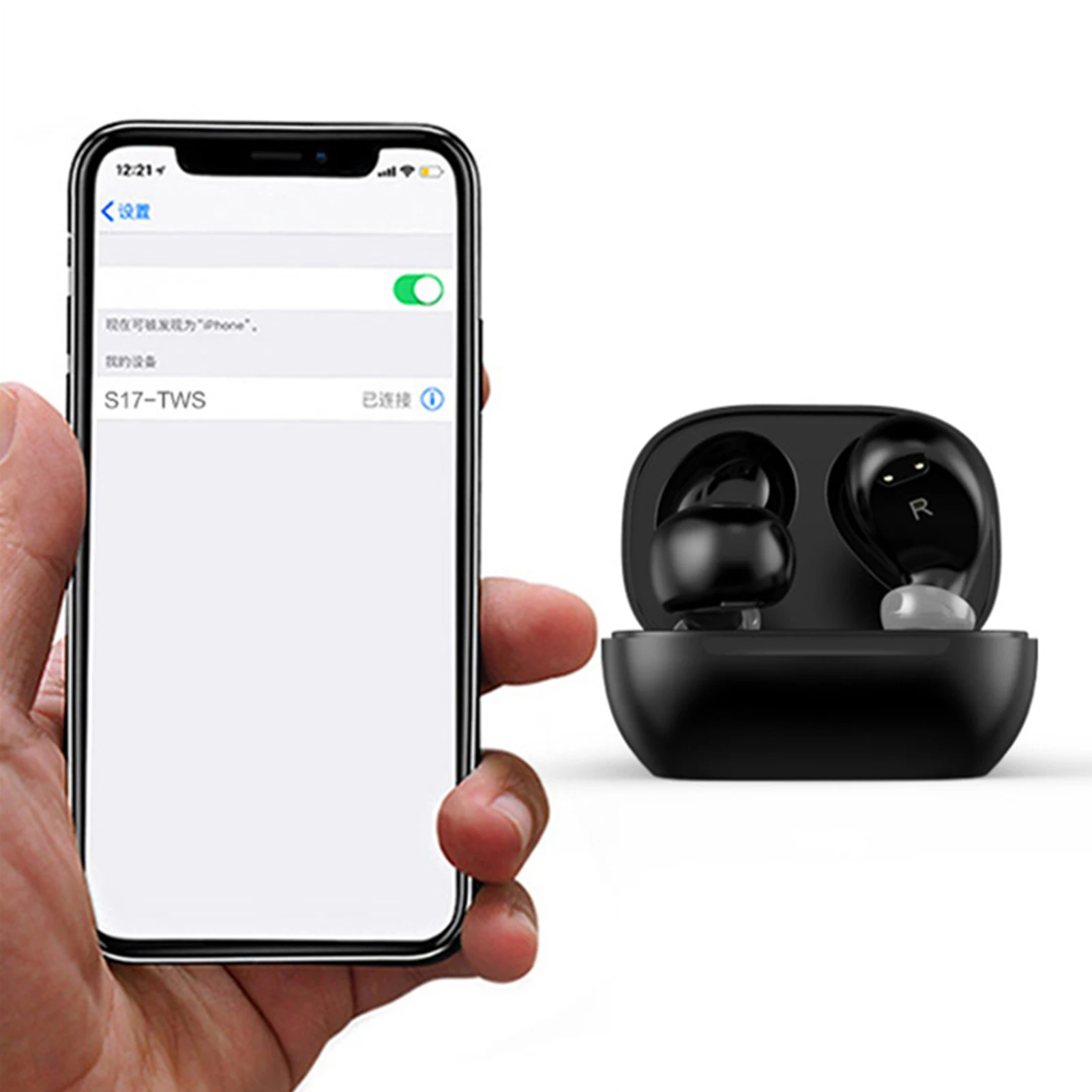 S17 Bluetooth Earphone Wireless Earbuds 5 0 TWS Headsets Dual Earbuds Bass Sound for Huawei Xiaomi Iphone Samsung Mobile Phones