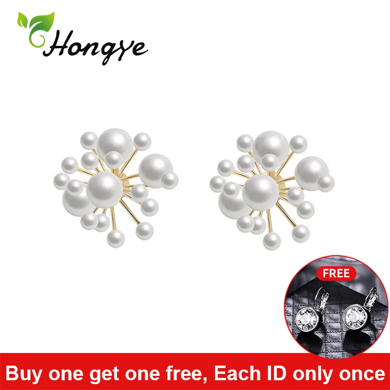 

Hongye Beaded Stud Earrings Natural Pearls 925 Sterling Silver Ear Hook Needle Female Fashion Jewelry Designer Firework Boutique