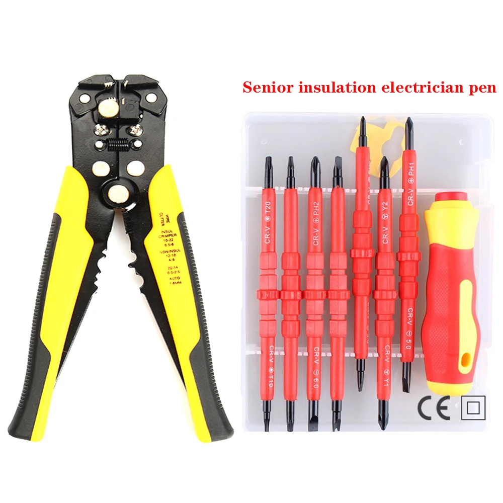 Wire Cutter Crimper Adjustable Cable Stripper multi-functional Peeling Tools 