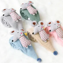 Ie2u/Лидер продаж года; теплый зимний хлопковый шарф унисекс с милым мультяшным рисунком; милый детский шарф с крокодильчиком и жирафом