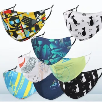

Summer Silk Mask Reusable Face Mouth Mask Маски Anti-Dust Pollution masque Adult Washable mascarilla Woman Man Cycling Masks NEW