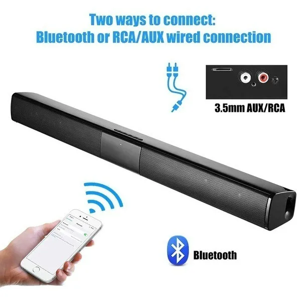 Luxury Upgrade Super Heavy Bass Wireless Bluetooth Soundbar Speaker Hi Fi Stereo Speaker Outdoor Waterproof