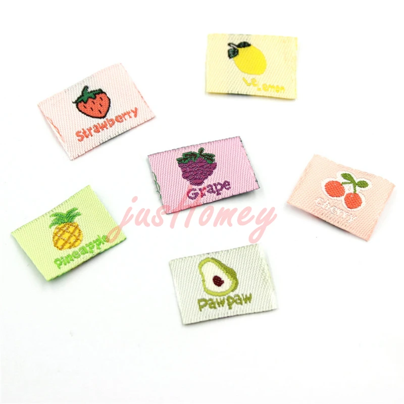 

500 шт./лот мини-размер ткань с вышитыми тропическими фруктами этикетки для шитья своими руками рукоделие Изготовление волос ручной работы ювелирные изделия