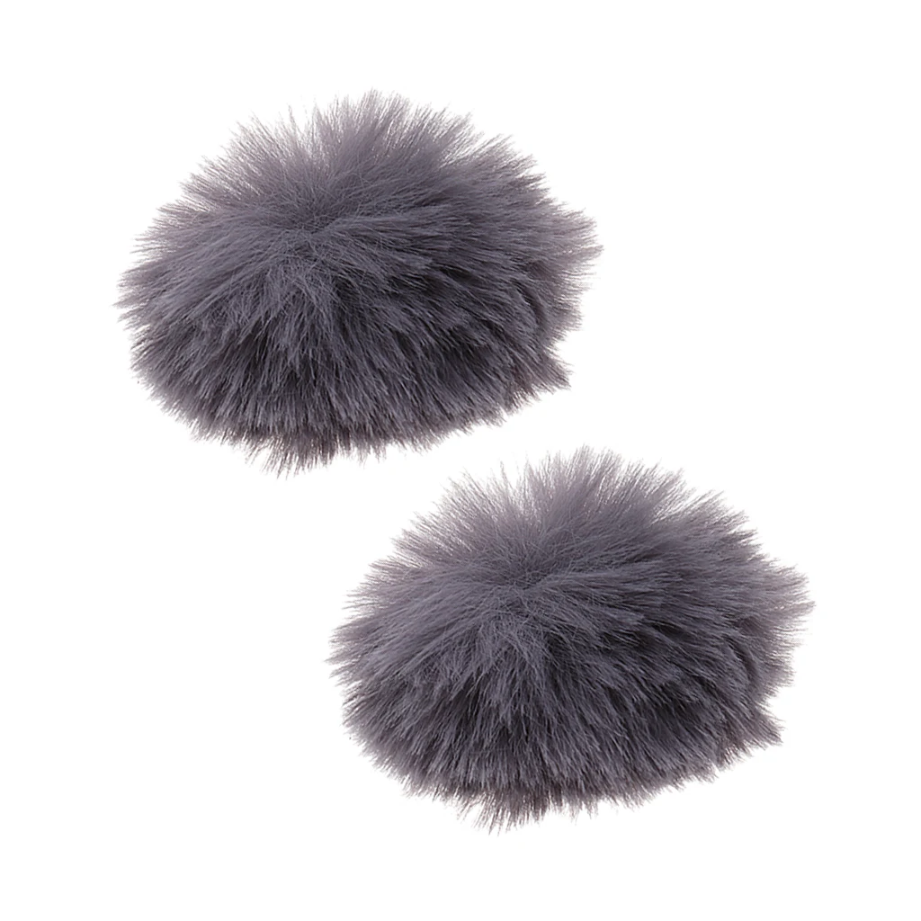 2x Gray Microphone Windscreen Windshield Muff Reduce Wind Noise Mic Cover