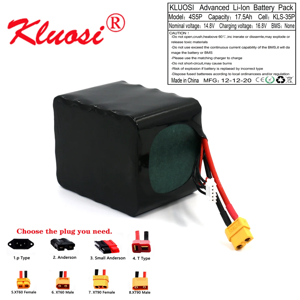 KLUOSI 14 8 V 17.5Ah 18Ah 4S5P 16 ионно литиевая Батарея высокое Ёмкость Бла (беспилотный