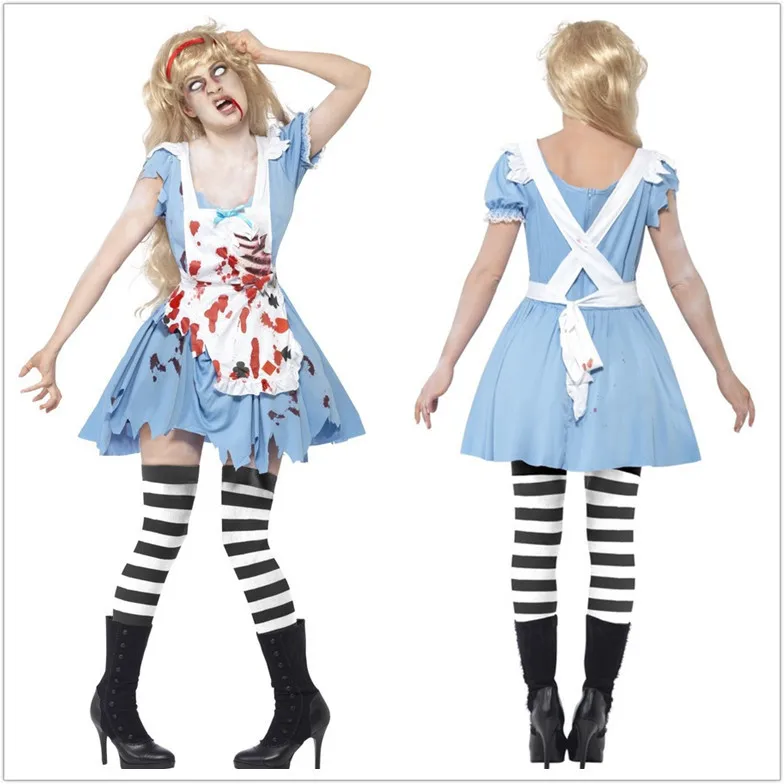 

20.19 Million Halloween Halloween with Blood Blood Adult Ghost Zombie Scary Service Horror Bloody Maid Maid Clothing