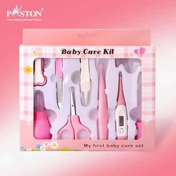 

Paston Baby Daily Care Set Including Nail Clipper,Scissor,Nasal aspirator,Thermometer,Medcine Dropper,Silicone Toothbrush and Sp