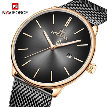 

Luxury NAVIFORCE Lover's Watches for Men and Women Simple Casual Quartz Wristwatch Waterproof Clock Couple Watches gifts 2020