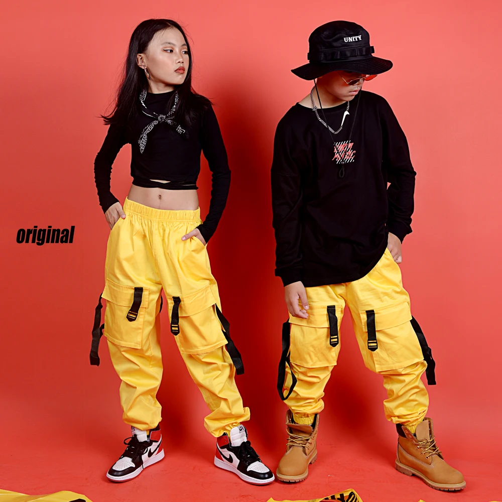 Comprar Nueva ropa de Hip Hop para niños disfraz de escenario ropa de calle para niños trajes de baile de Jazz ropa de actuación de baile de salón DQS3065