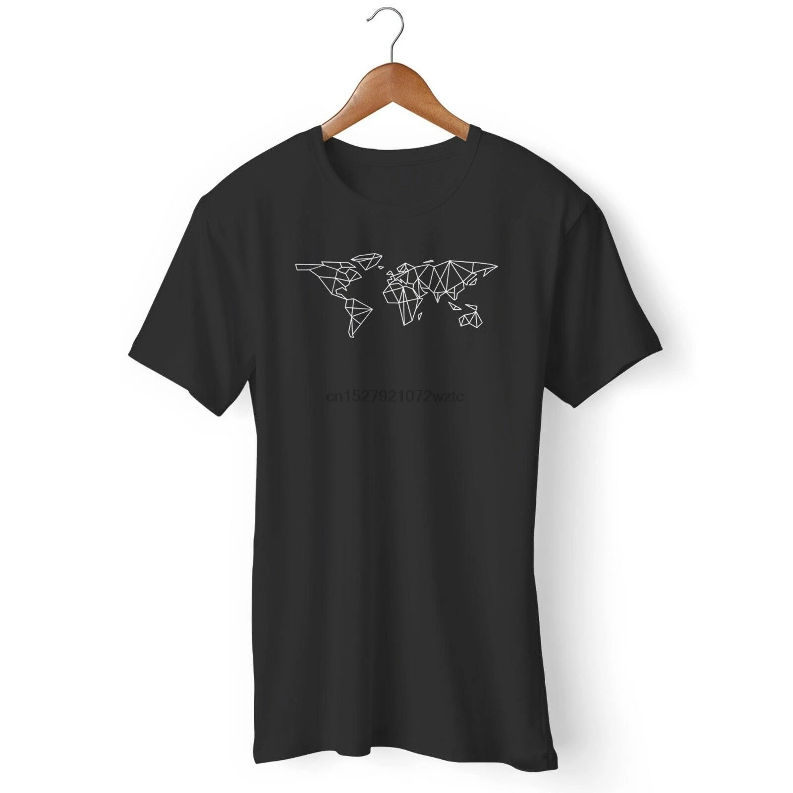 T-Shirt Science Geometric World Map Man's Woman's |