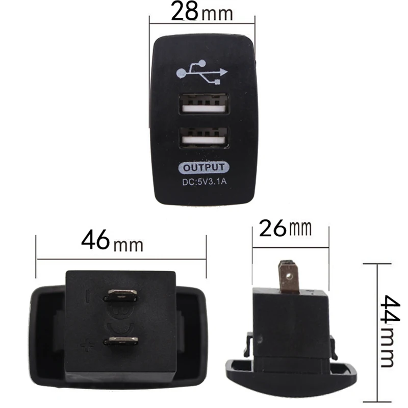 Водонепроницаемый 12 в 24 В мини двойной микро порт USB штекер автомобильный мотоцикл прикуриватель автомобильное зарядное устройство 3.1A USB зарядное устройство DIY зарядка