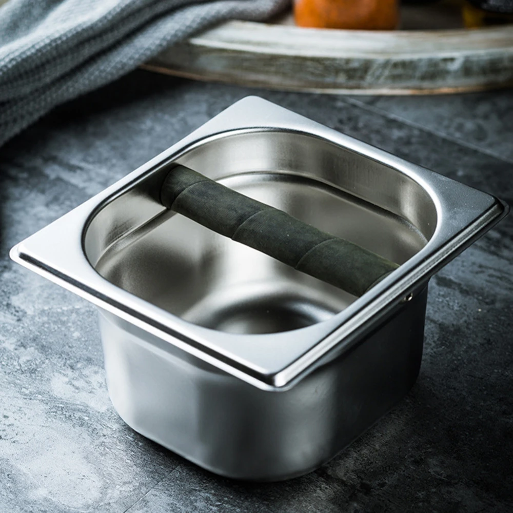 

Coffee Knock Box Espresso Container Recycle Holder Grind Coffee Bean Box Creative Coffee Set With Stainless Steel Coffee Powder