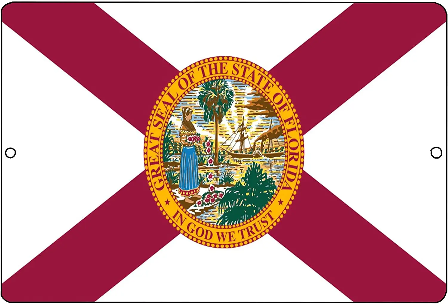Florida State Flag Metal Tin Sign Wall Decor Man Cave Bar FL | Дом и сад