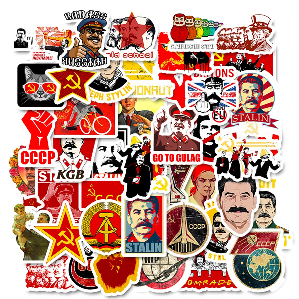 

50PCS Not Repeating Soviet Union Stalin USSR CCCP Stickers DIY Motorcycle Travel Luggage Phone Guitar Skateboard Cool Stickers