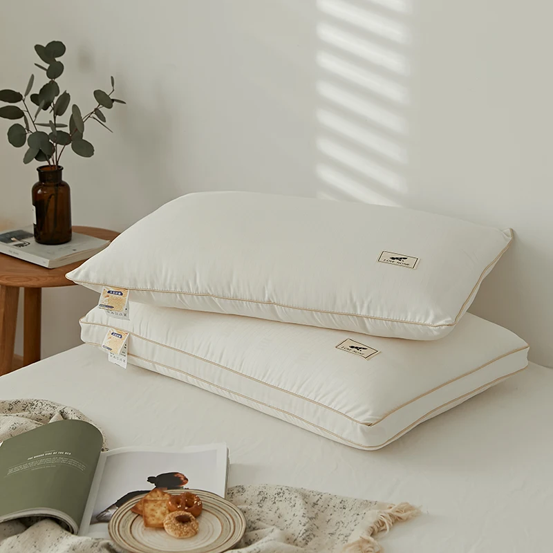 

Explosion Soybean Fiber Whole Piece Hot-melt Cotton Core Cervical Sleep Can Wash A Single Soft And Hard Medium High Pillow