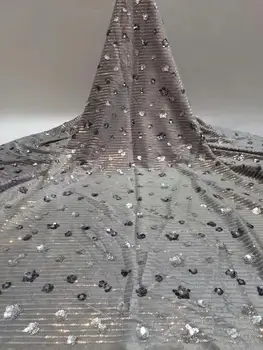 

Hot Nigeria Lace Fabric 2020 Latest High Quality Sequin Velvet Lace Fabric PUrple Embroidered Tulle African Velvet Lace Fabrics