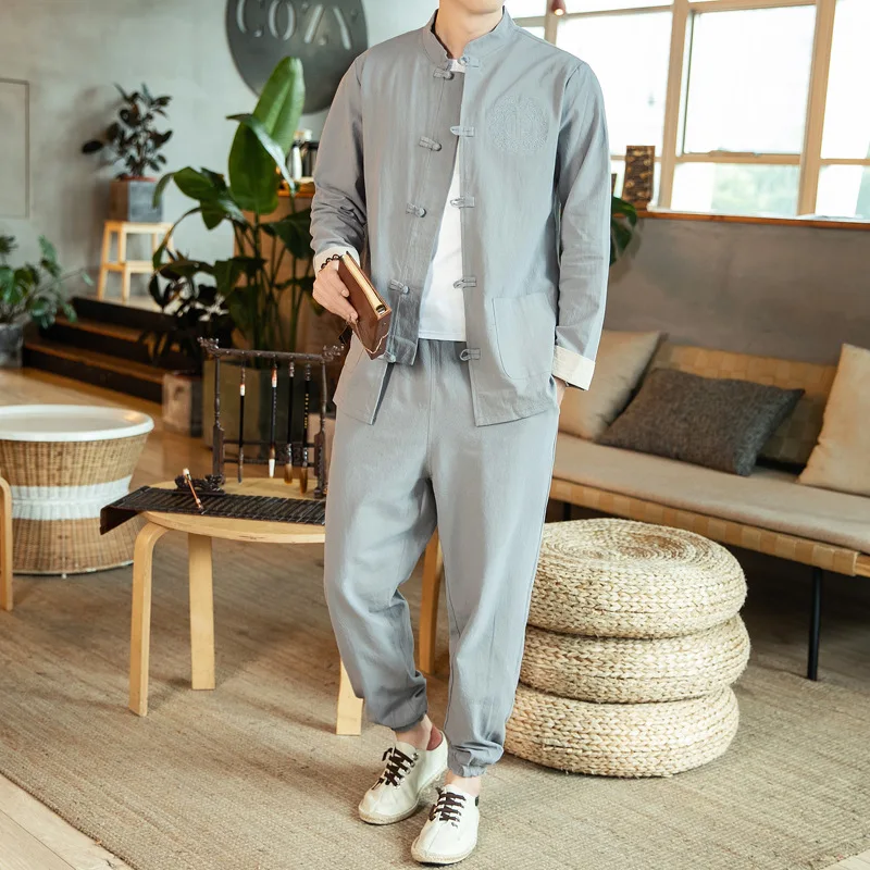 

Chinese-style Autumn And Winter New Style Men's Chinese Costume Japanese-style Frog Jacket Men'S Wear Chinese Style Lay Clothes