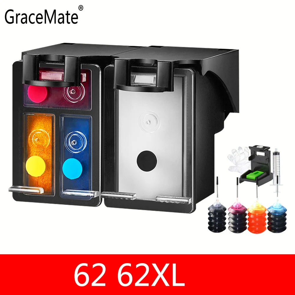 EURO Same Original Print 62 62XL Refillable Ink Cartridge for HP Envy 5640 5660 7640 5540 5544