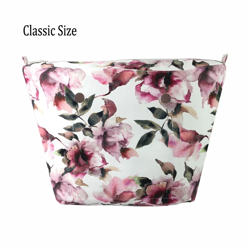 designer bags Floral Border Lining Colorful Print  Inner Zipper Pocket For Classic Mini Obag insert with inner waterproof coating for O bag wristlet corsage Totes