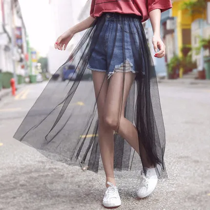 New European Summer Women Blue High Waist Denim Shorts Sex Women S Mesh Hole Shorts Two Piece Dress Jeans Shorts Lx1709 Jeans Aliexpress