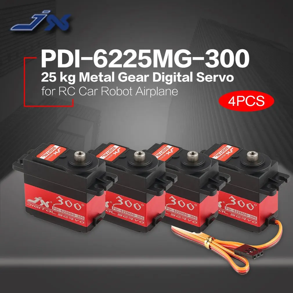 4 шт. JX PDI-6225MG-300 металлический редуктор цифровой сервопривод с 25 кг высоким крутящим моментом для радиоуправляемого автомобиля робота самолета дрона DIY