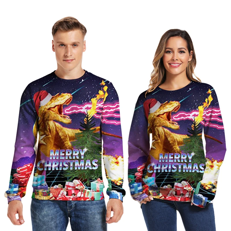 

2020 Funny Animal Dinosaur Monster Pattern Printed 3D Sweatshirts Long Sleeve men's Clothing Women Hoodies Sweatshirt