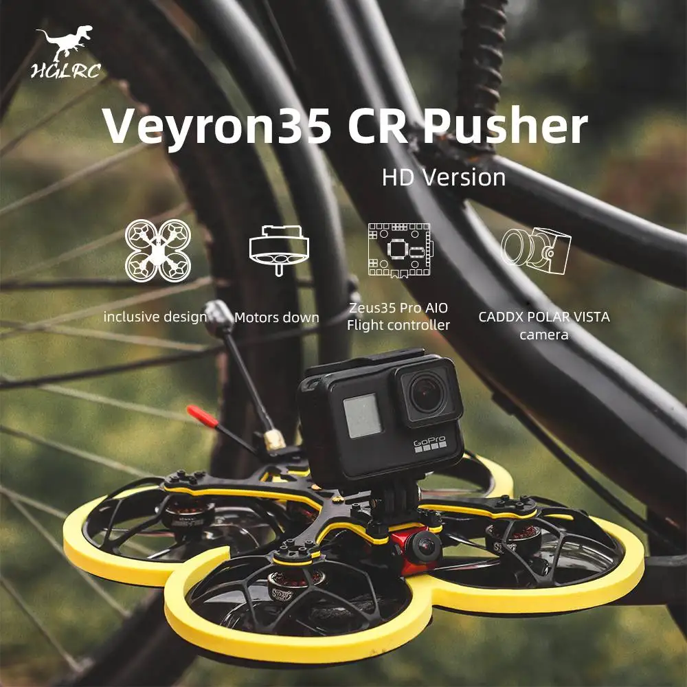 295g HGLRC Veyron35 CR Pusher HD 3 5 дюймов 3-6S Aeolus 2105 двигатели CADDX Polar Vista FPV Cinewhoop гоночный Дрон