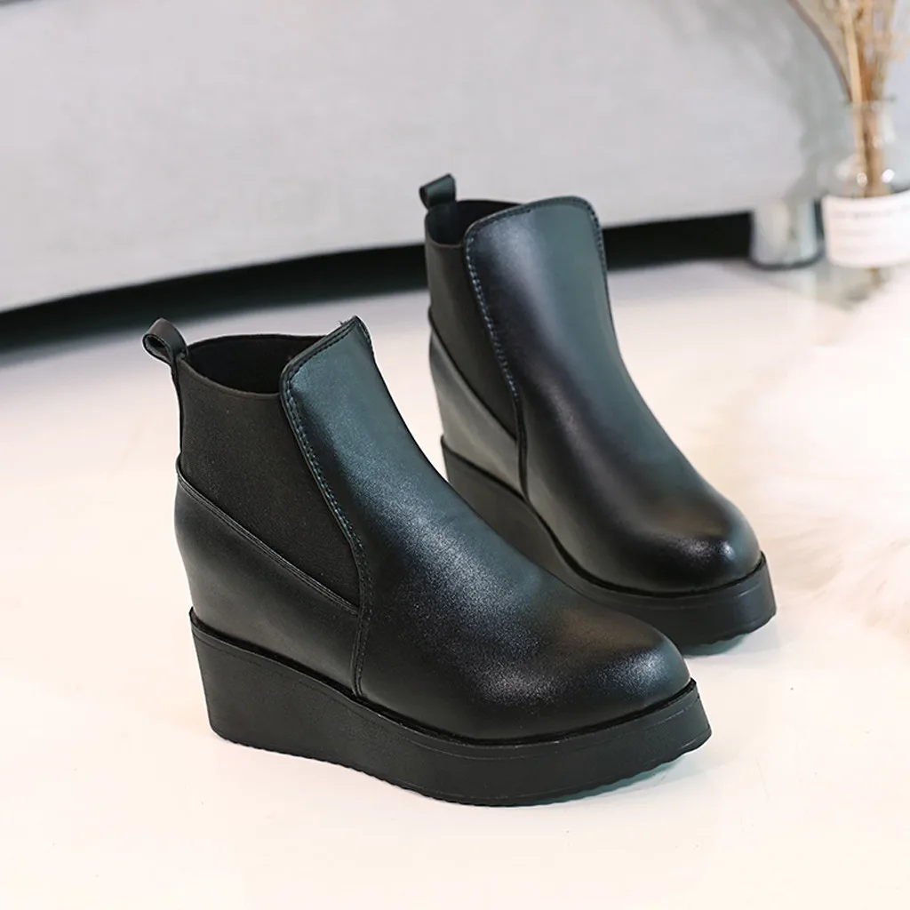 

Women's Shoes thick Bottomed Increasing Booties Single Boots High-Heeled Pointed Women Shoes dropshopping