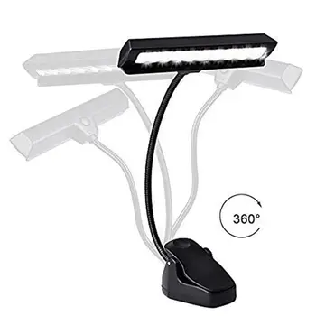 

EU/US Clip-on Table Lamp Black Flexible 9 LEDs Clip-On Orchestra Music Stand With Adapter Reading Lamp Great For Traveling CD