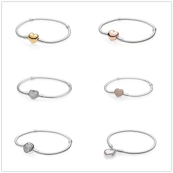 

SHINETUNG Original 100% S925 Heart Serpent Bracelet Women's Logo Exquisite High-end Jewelry