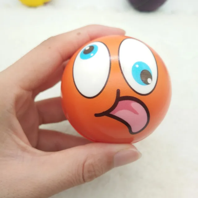 6pcs 6.3cm Stress Balls Grimace Smiley Laugh Face Soft Foam PU Squeeze Squishy Balls Toys for Kids Children Adults 4