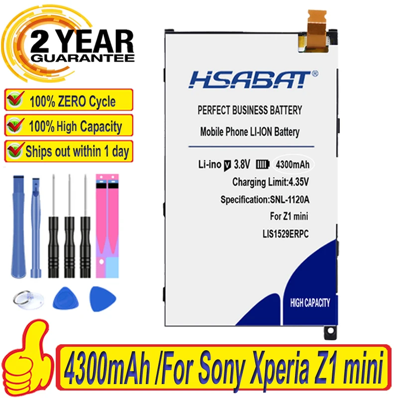 Аккумулятор HSABAT 4300 мАч LIS1529ERPC для Sony Xperia Z1 mini Z1mini D5503 Compact M51w | Мобильные телефоны и