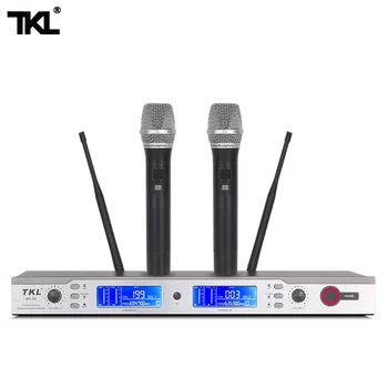 

TKL Stage UHF dynamic handheld wireless microphone kv-82 2 channel Professional wireless vocal mic set