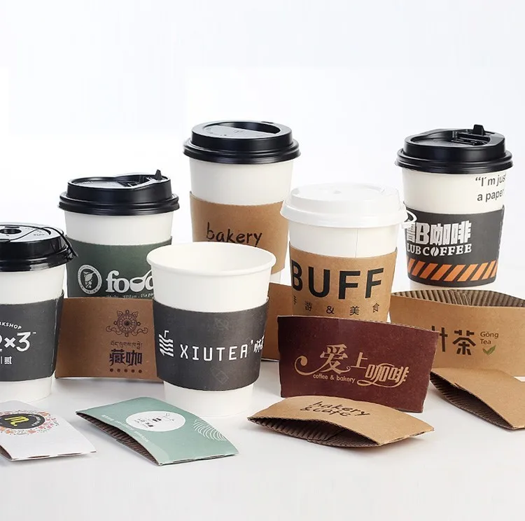 

Custom Paper Cup Sleeve Thicken Color Printing Juice Tea Cup Sleeve Coffee Shop Restaurant Bar Customized With Own Logo Supplier