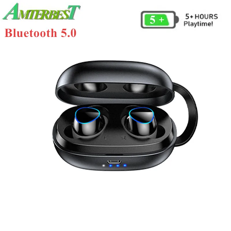 

AMTERBEST I26 TWS Bluetooth Earphone Touch Operate Mini Earbud with Mic Power Display Charge Box Wireless 3D Stereo Play Headset