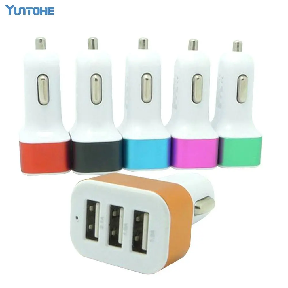 Автомобильное зарядное устройство с 3 usb-портами 5 В для iphone 7 6 plus Samsung Galaxy S7 S6 note