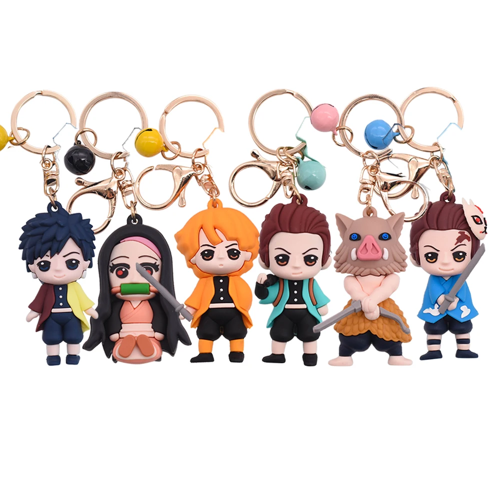 

Anime Demon Slayer PVC Action Figure Keychain Tanjirou Kamado Nezuko Tomioka Giyuu Kimetsu No Yaiba Key Chain Cute Funny Cartoon