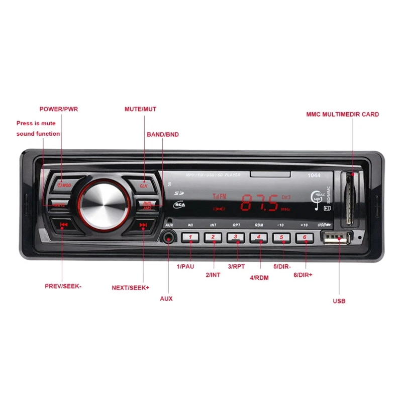 1 Din автомобильный радиоприемник автомобиля 12V карты плеер Mp3 плеер аудио Авто Радио Стерео Fm приемник Usb Дистанционное Управление