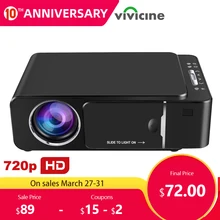 VIVICINE 1280x720p projecteur Portable HD, Option Android 9.0 HDMI USB 1080p Home cinéma Proyector WIFI Mini projecteur Led(China)