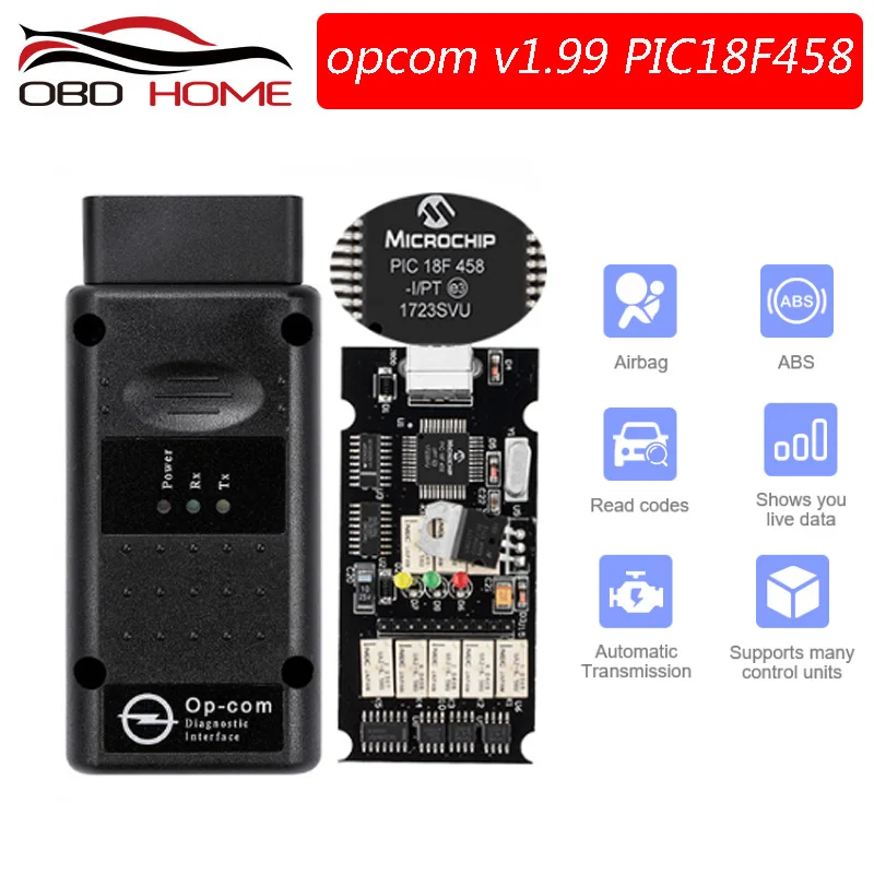 OBD2 автомобильные аксессуары op com V1.78 V1.99 с PIC18F458 FTDI OBD2 диагностический инструмент для Opel OPCOM шина сети локальных контроллеров V1.7 может быть обновление вспышки